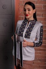 Жіноча вишита блуза (B-065-01), 40, льон