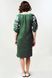 Женское зеленое платье с вышивкой (FM-0020), XS, лён