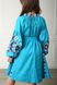 Вышитое платье бирюзовое для девочек Красота 2 (PLd-135-179-L), 116, лен