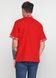 Червона літня сорочка з коротким рукавом та геометричним орнаментом для чоловіків (chsv-49-01), 40, льон