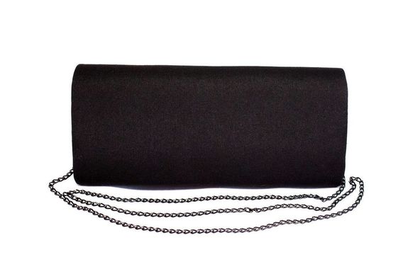 Изумительный клатч из чёрного мэмори-коттона с вышивкой "Васильковые мечты" для женщин (KL-011-017-ch)