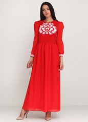 Праздничное красное платье (gpv-47-01), 40, лен, тиар