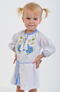 Вишите плаття для дівчинки "Волошкові мрії 3" (PLd-101-017-O), 80