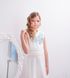Вышитое молочное с голубой вышивкой платье для девочки Цветочная гармония (PLd-121-027), 152