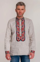 Мужская рубашка из натурального серого льна (FM-0730), S, лен