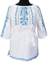 Красивая женская вышиванка "Небесная лазурь" - ручная вышивка (00330)