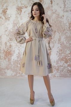 Вишите жіноче бежеве плаття Магія (PL-033-175-L), 42