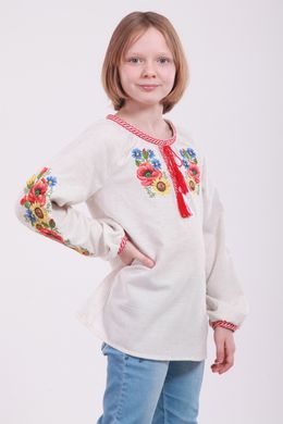 Вишиванка сіра для дівчинки Український букет (BLd-302-005-М), 110