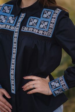 Жіноча вишиванка з довгими рукавами (B-052-01), 40, стрейч бавовна