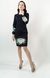 Трикотажне плаття з вишивкою "Букет ромашок" темно-синього кольору для жінок (PL-006-060-Tr), 42