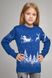Сімейні сині светри з оленями (UKRS-8844-9943-6621-6621), шерсть, акрил