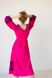 Розовое льняное платье-бохо со старинной вышивкой (ЛА-11), 42