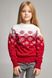 В'язаний червоний светр Сніжинки для дівчинки (UKRS-6625), 122, шерсть, акрил