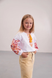 Вышиванка для девочки белая "Розочка" с красно-желтой вышивкой (mrg-rd545-8888), 116, домоткане полотно