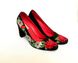 Стильні жіночі туфельки на підборах "Маки і ромашки" (AM-1080), 36