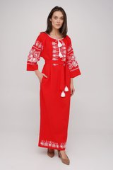 Платье красное женское вышитое "Мавка" (ДБ-06655), S