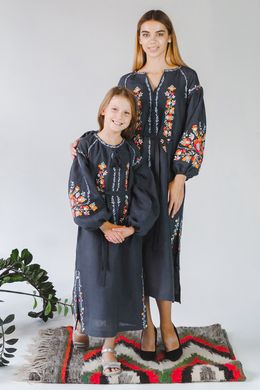 Жіноча вишита сукня Gray 2 UKR-4188, XXL, льон