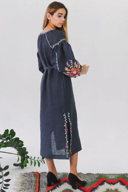 Жіноча вишита сукня Gray 2 UKR-4188, XXL, льон