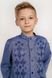 Дитяча вишиванка для хлопчика джинс UKR-0138, 152