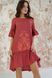 Вышитое женское терракотовое платье Цветочное пламя (PL-001-084-L), 42